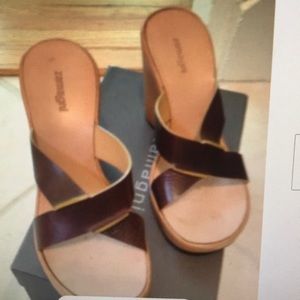 Zamagni tan brown 36/6 leather wedge